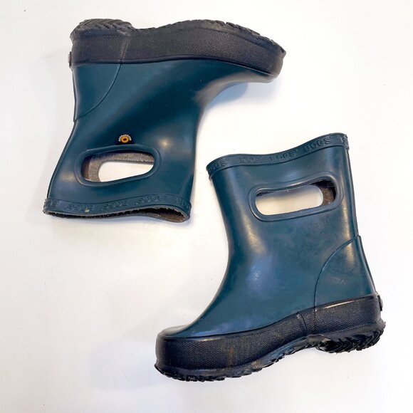 Bogs Kids Skipper Solid Blue Rain Boots, Size 7 - Picture 2 of 7